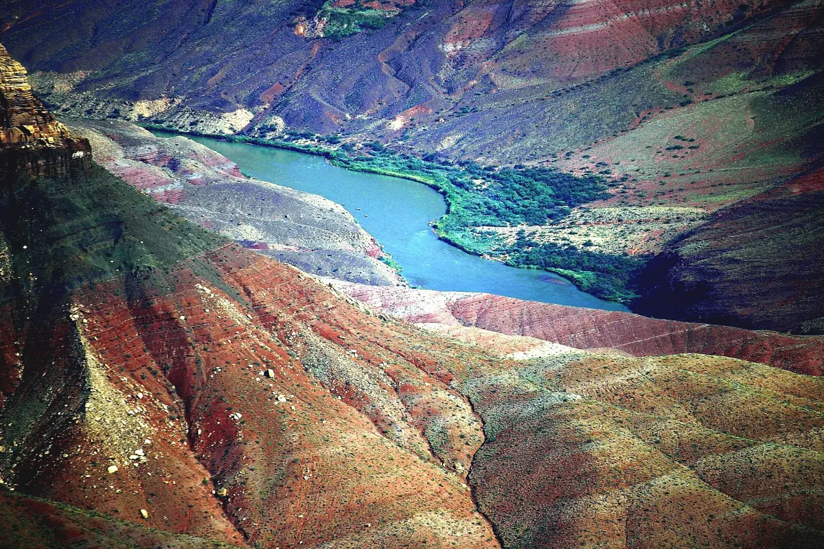 The Colorado River deep in the canyon