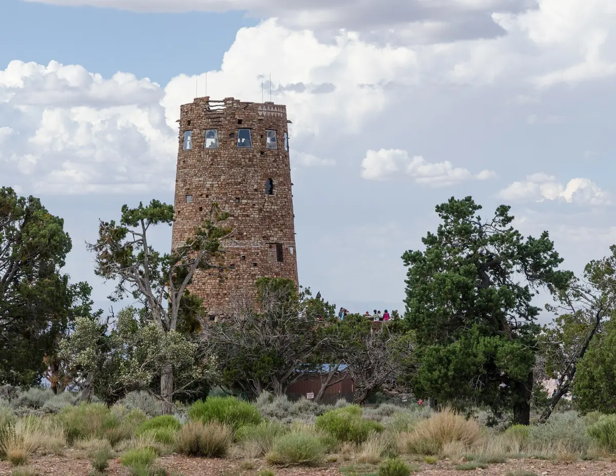 The Desert View Watchtower on the rim