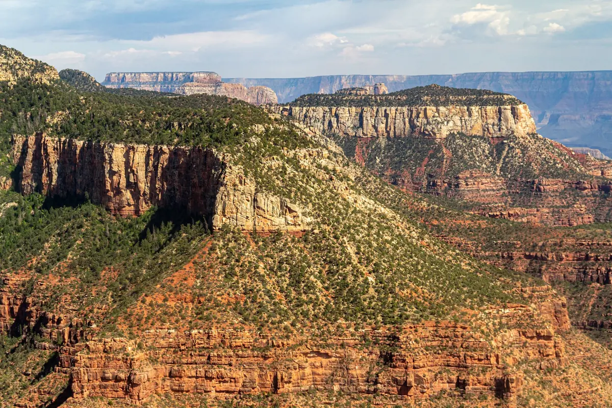 Aerial view of the South Rim near Grand Canyon Village