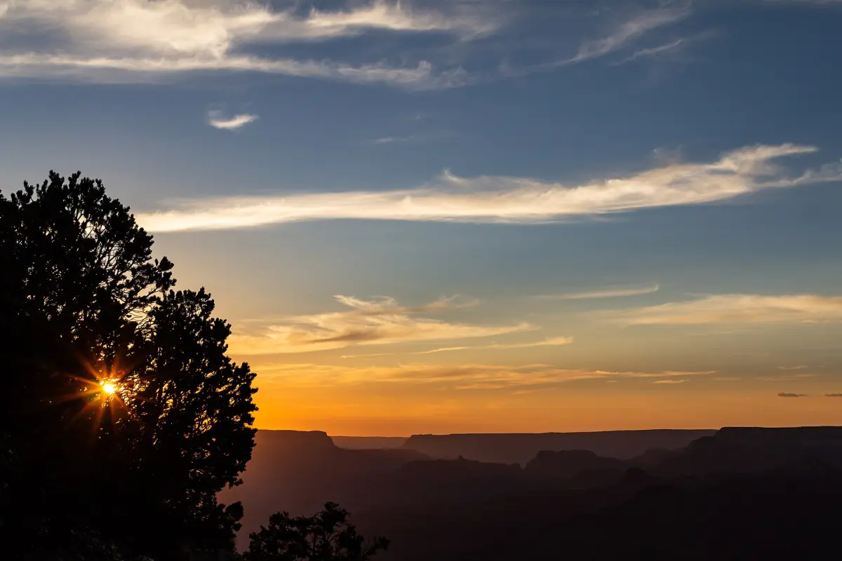 Sunset over the canyon from the South Rim