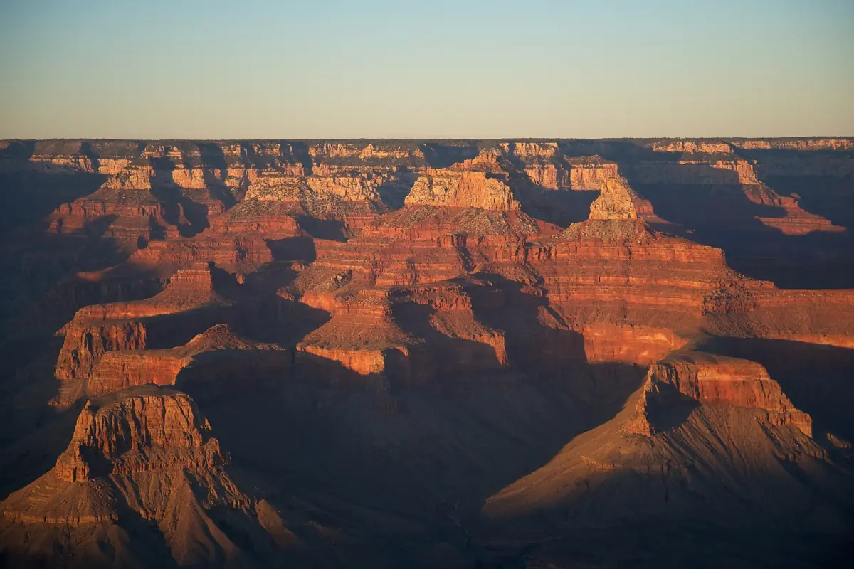 Glowing cliffs at sunset from Yavapai Point